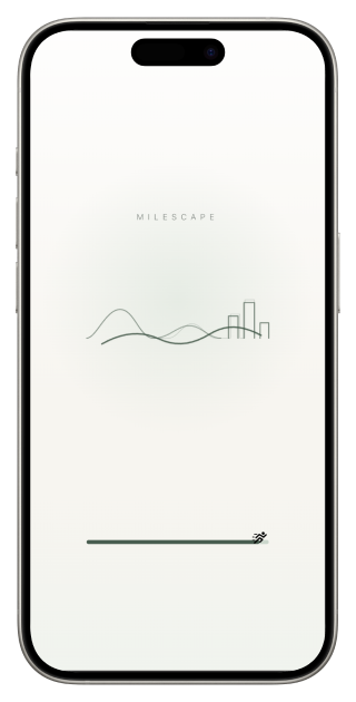 MileScape high-fidelity prototype start screen